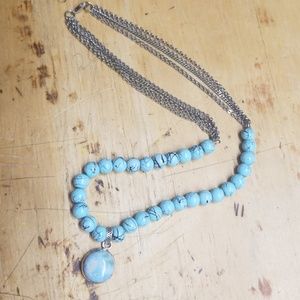 925 SS and Larimar Necklace